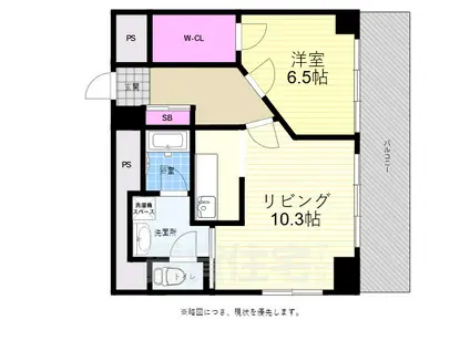メゾン大須賀(1LDK/4階)の間取り写真
