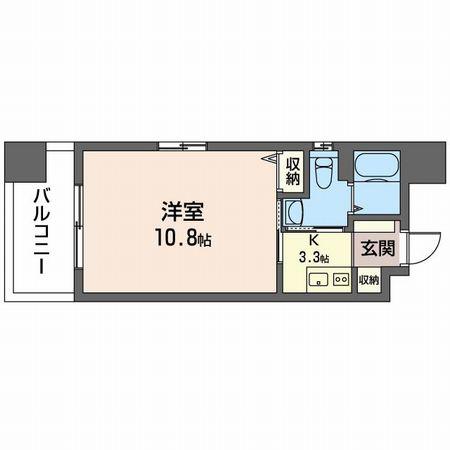 YS TOWER(1K/3階)の間取り写真