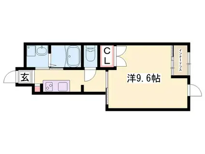 KORO SHINE網干(1K/1階)の間取り写真