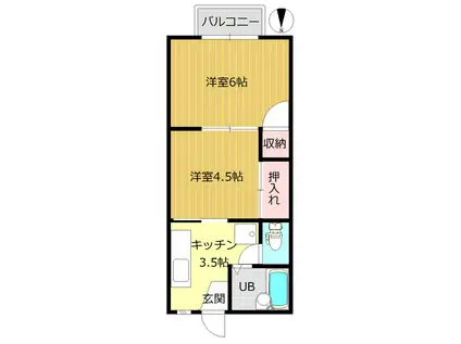 レピュート金山新(2K/2階)の間取り写真