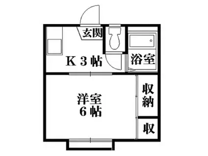 エグゼ140 4号棟(1K/2階)の間取り写真