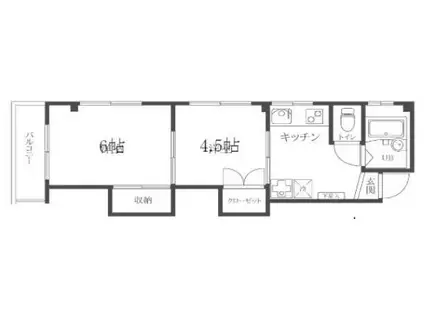 第二永島ビル(2K/3階)の間取り写真