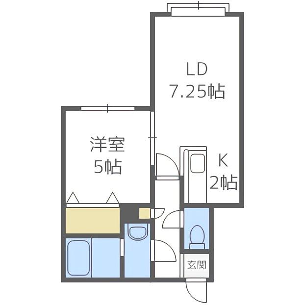 ビーブルー(1LDK/3階)の間取り写真