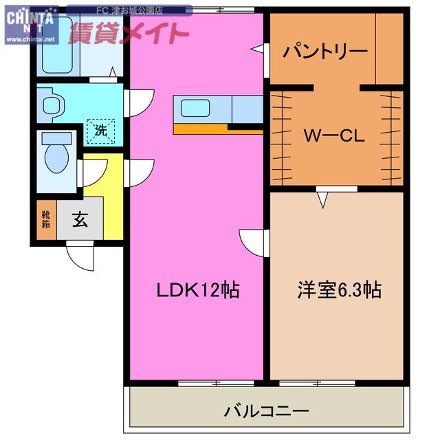ホワイトピア米津(1SLDK/1階)の間取り写真