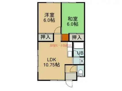 コーポ学(2LDK/2階)の間取り写真