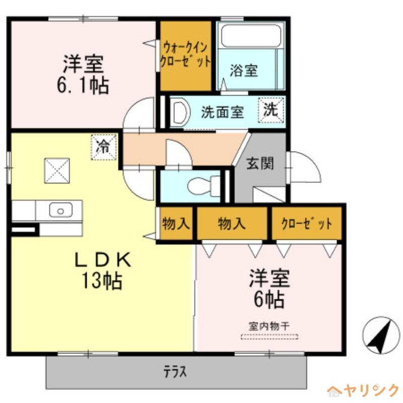 カーサシャルマン A棟(2LDK/1階)の間取り写真