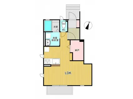 LIEN-B(ワンルーム/1階)の間取り写真