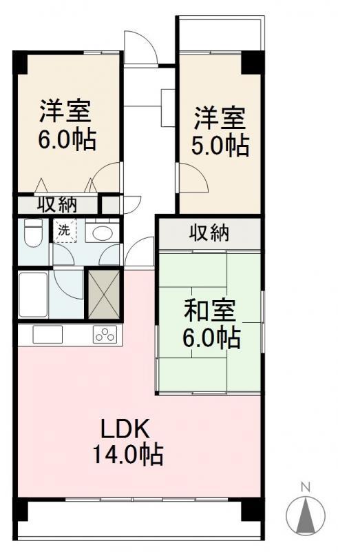 フィオーレ上福岡(3LDK/3階)の間取り写真