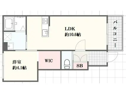 ラヴィエール(1LDK/1階)の間取り写真