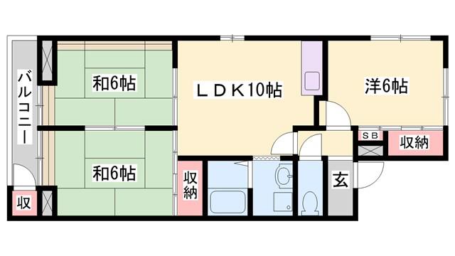 プレアール状ヶ池A(3LDK/2階)の間取り写真