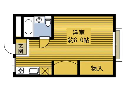 Kコーポ(ワンルーム/2階)の間取り写真