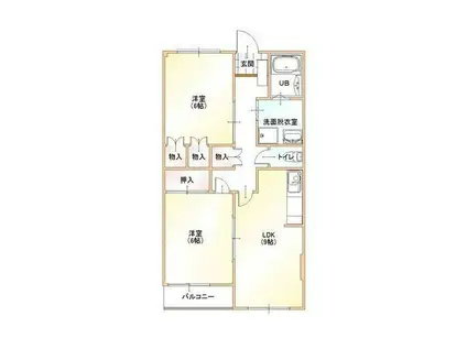 サンシャイン有泉(2DK/5階)の間取り写真