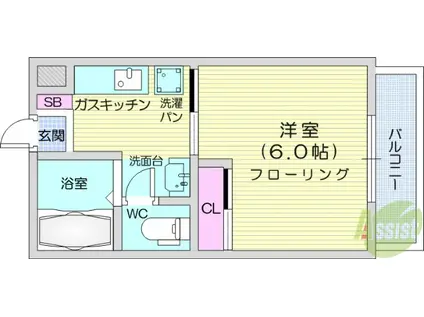 第二SDハイツ A(1K/2階)の間取り写真