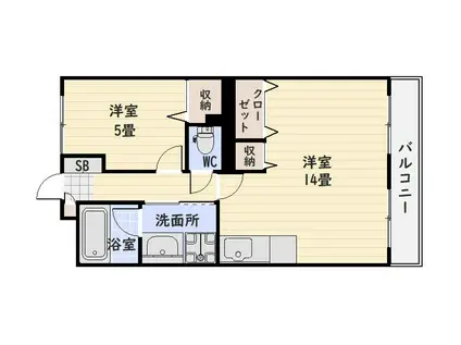 ダイアパレス新照院703(1LDK/7階)の間取り写真