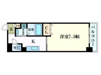 ベル・ドミール西二階町(1K/1階)の間取り写真