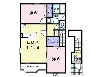 ブライトノーバ(2LDK/2階)の間取り写真