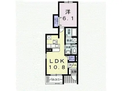 オルフェム(1LDK/1階)の間取り写真