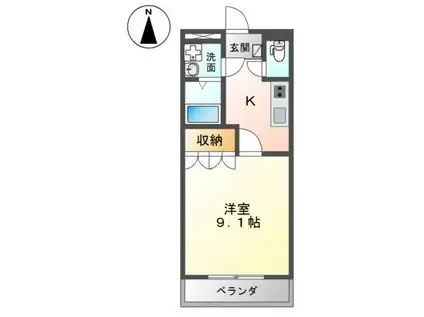 ダカーポ(1K/1階)の間取り写真