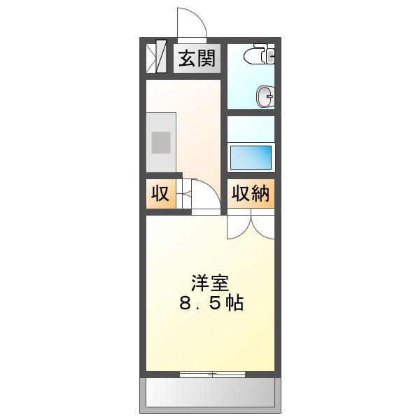 スカイメゾンB(1K/1階)の間取り写真