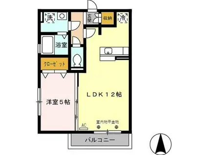 ル・シエル21(1LDK/3階)の間取り写真