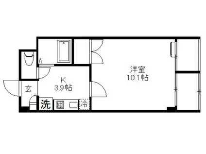 ハウスドリームズ(1K/4階)の間取り写真