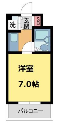 西北チェリー(1K/2階)の間取り写真
