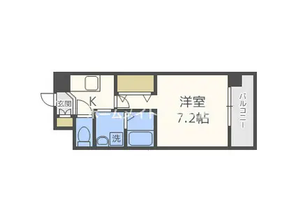 アスリート本町リバーウエスト(1K/9階)の間取り写真