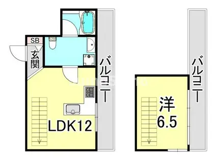 甲南オーキッド(1LDK/5階)の間取り写真