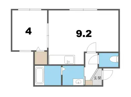 LIEN F・VILLAGE(1LDK/1階)の間取り写真