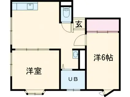 ウインディア屋島(2DK/2階)の間取り写真