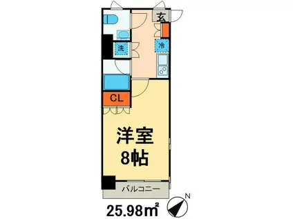 カスタリア日本橋(1K/10階)の間取り写真