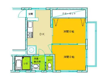 エンゼルハイツ(2DK/2階)の間取り写真
