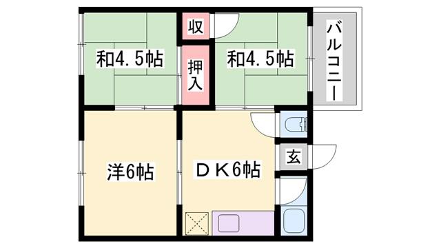 シティビル(3DK/3階)の間取り写真