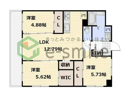 NANA THE STYLE NISHI-KOKUBU(3LDK/1階)の間取り写真