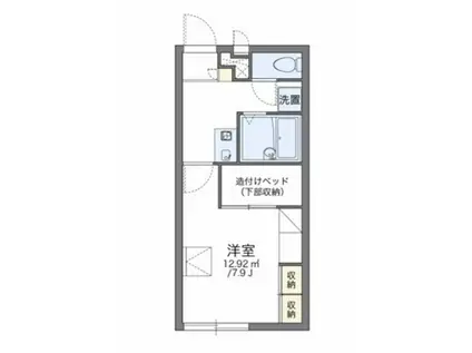 レオパレスTUKIJI(1K/1階)の間取り写真