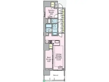 LUXENA八王子寺町(1SLDK/12階)の間取り写真