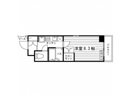 ゾンネ武蔵野(1K/8階)の間取り写真