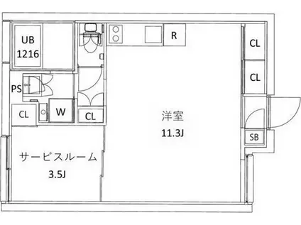 CITY WALK新江古田(ワンルーム/2階)の間取り写真