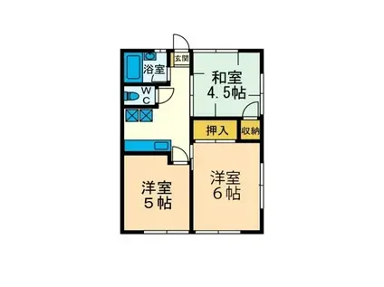 チェリオアマリ(3K/1階)の間取り写真