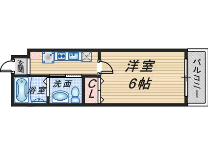 WINS COURT HATTORI(1K/3階)の間取り写真