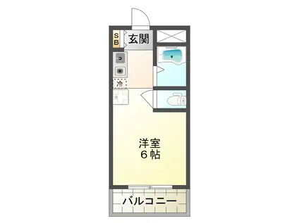 パルメゾン西脇(ワンルーム/2階)の間取り写真