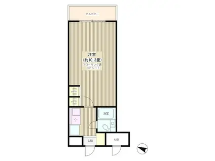 ピュアハイム本田(1K/4階)の間取り写真