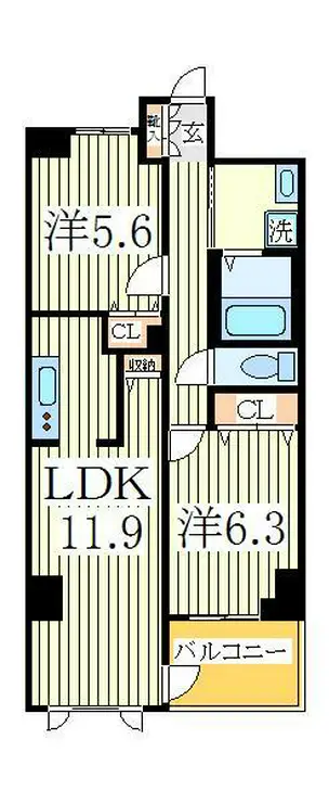 グリーンヒルズ 4階階 間取り