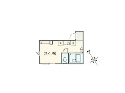 MELDIA海老名(ワンルーム/2階)の間取り写真