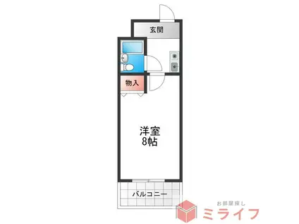 ロイヤル巽(1K/2階)の間取り写真