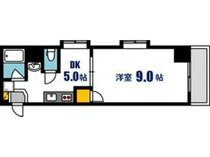 サンシャレオ城北(1DK/6階)の間取り写真