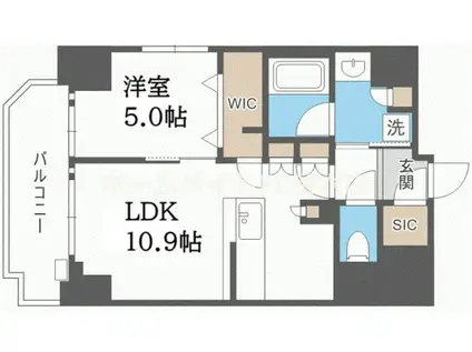 エステムプラザ南船場レジスタ(1LDK/6階)の間取り写真