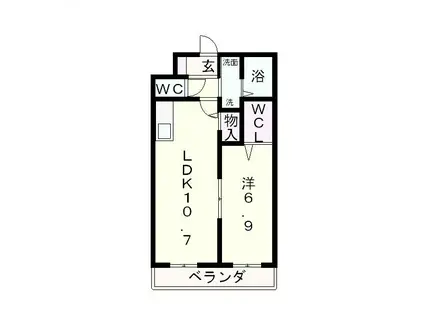 アースマーシマンションII(1LDK/2階)の間取り写真
