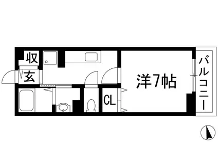 ブリーゼK(1K/1階)の間取り写真