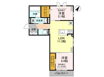 D-GRANDE下轡田 C(2LDK/2階)の間取り写真